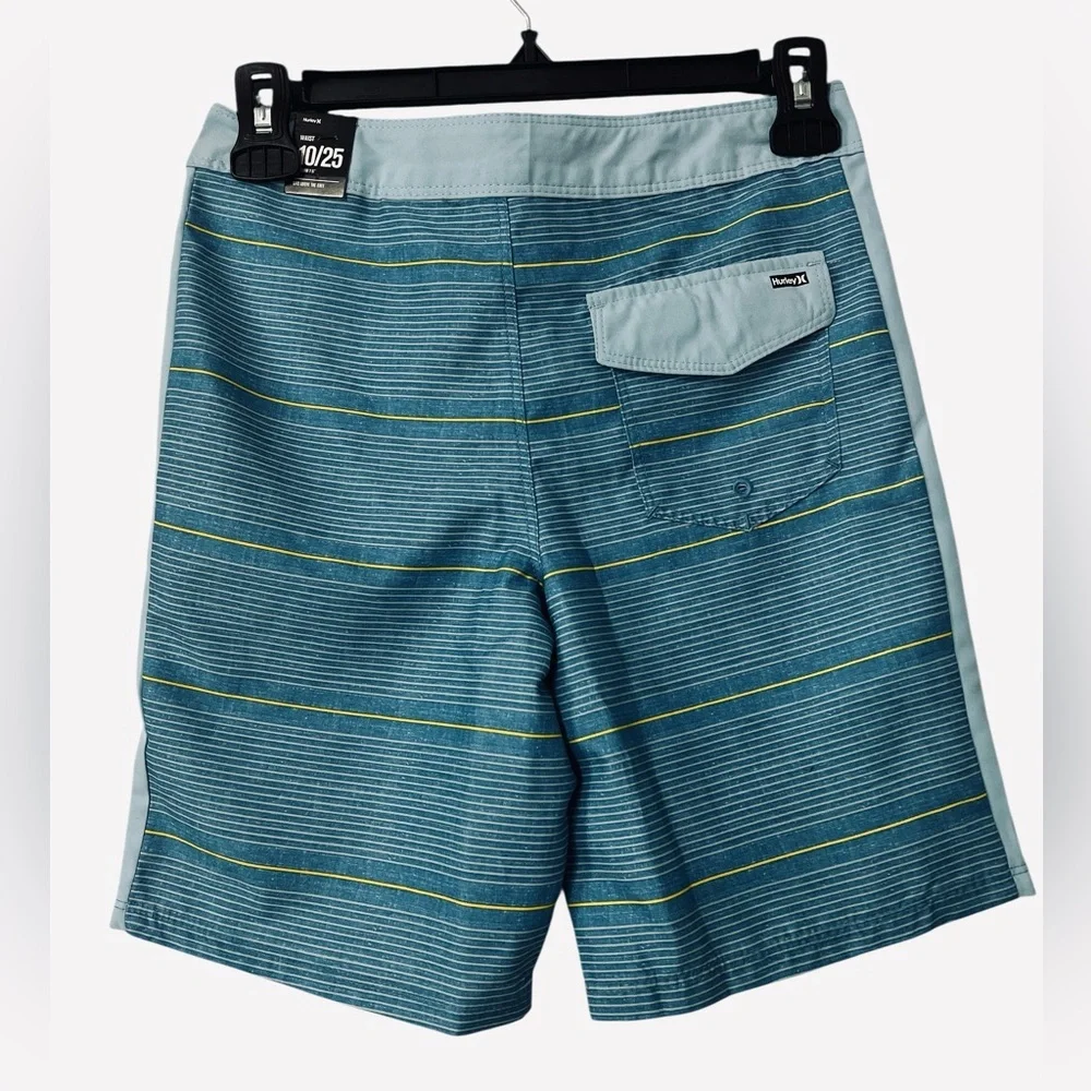 Hurley Indo Blue Striped Board Shorts Swim Trunks Boys Size 10/25